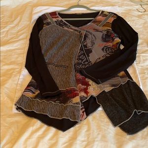 Artful and unique designer tunic top